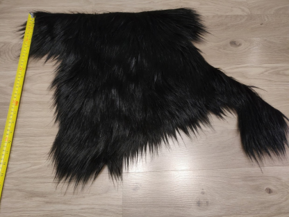 Black Long Pile Under 1/4 yard - Image 2